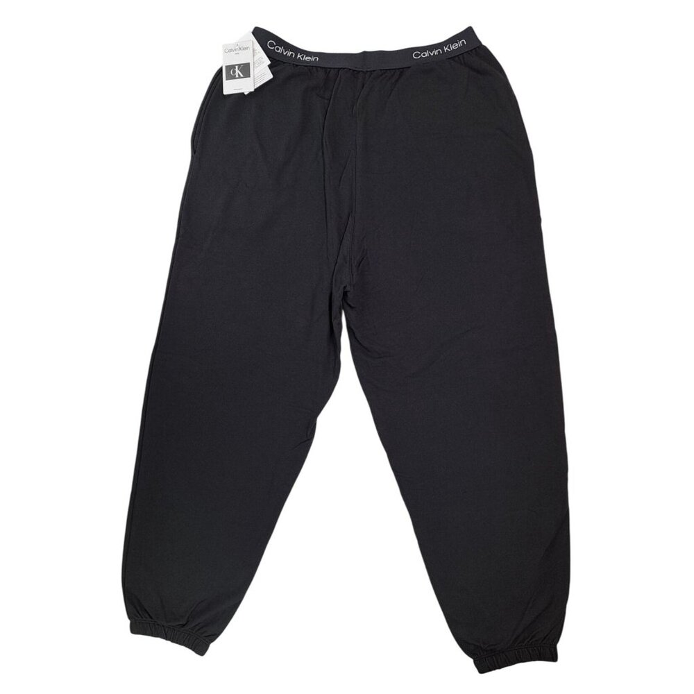 Calvin Klein Black Sleepwear Pants Women Medium Joggers Lounge New QS6943-001 - Picture 2 of 8